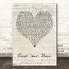 Pink Raise Your Glass Script Heart Decorative Wall Art Gift Song Lyric Print