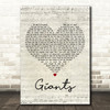 Dermot Kennedy Giants Script Heart Decorative Wall Art Gift Song Lyric Print