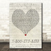 Logic 1-800-273-8255 Script Heart Decorative Wall Art Gift Song Lyric Print