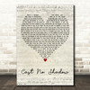 Oasis Cast No Shadow Script Heart Decorative Wall Art Gift Song Lyric Print