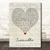 Crossfade Invincible Script Heart Decorative Wall Art Gift Song Lyric Print