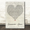 Jake Owen Summer Jam Script Heart Decorative Wall Art Gift Song Lyric Print