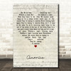 Neil Diamond America Script Heart Decorative Wall Art Gift Song Lyric Print