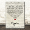 Grateful Dead Ripple Script Heart Decorative Wall Art Gift Song Lyric Print