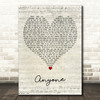 Justin Bieber Anyone Script Heart Decorative Wall Art Gift Song Lyric Print