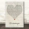 Mark Wills Universe Script Heart Decorative Wall Art Gift Song Lyric Print