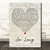 Diplo & Cam So Long Script Heart Decorative Wall Art Gift Song Lyric Print