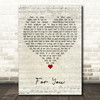 John Denver For You Script Heart Decorative Wall Art Gift Song Lyric Print