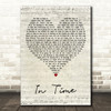 Robbie Robb In Time Script Heart Decorative Wall Art Gift Song Lyric Print