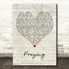 Tom Grennan Praying Script Heart Decorative Wall Art Gift Song Lyric Print