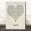 Spandau Ballet Gold Script Heart Decorative Wall Art Gift Song Lyric Print