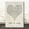 Lady A Like A Lady Script Heart Decorative Wall Art Gift Song Lyric Print