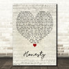 Billy Joel Honesty Script Heart Decorative Wall Art Gift Song Lyric Print