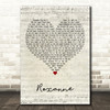 The Police Roxanne Script Heart Decorative Wall Art Gift Song Lyric Print