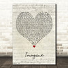 DJ IRONIK IMAGINE Script Heart Decorative Wall Art Gift Song Lyric Print