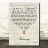 Scott Alan Always Script Heart Decorative Wall Art Gift Song Lyric Print