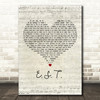 White Lies E.S.T. Script Heart Decorative Wall Art Gift Song Lyric Print