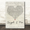 Toyah Angel & Me Script Heart Decorative Wall Art Gift Song Lyric Print