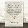 Blondie Dreaming Script Heart Decorative Wall Art Gift Song Lyric Print