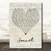 The Verve Sonnet Script Heart Decorative Wall Art Gift Song Lyric Print