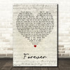 Dee Dee Forever Script Heart Decorative Wall Art Gift Song Lyric Print