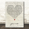 Rose Ave you+me Script Heart Decorative Wall Art Gift Song Lyric Print