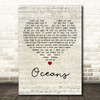 Seafret Oceans Script Heart Decorative Wall Art Gift Song Lyric Print