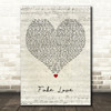 BTS Fake Love Script Heart Decorative Wall Art Gift Song Lyric Print