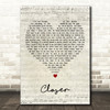 Travis Closer Script Heart Decorative Wall Art Gift Song Lyric Print