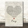 Ginuwine Pony Script Heart Decorative Wall Art Gift Song Lyric Print