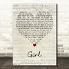 Lovedrug Girl Script Heart Decorative Wall Art Gift Song Lyric Print