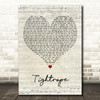 LP Tightrope Script Heart Decorative Wall Art Gift Song Lyric Print