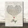 Erasure Stop Script Heart Decorative Wall Art Gift Song Lyric Print