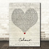 MNEK Colour Script Heart Decorative Wall Art Gift Song Lyric Print