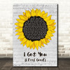 James Brown I Got You (I Feel Good) Grey Script Sunflower Decorative Gift Song Lyric Print