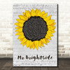 The Killers Mr Brightside Grey Script Sunflower Decorative Wall Art Gift Song Lyric Print