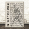 Queen Spread Your Wings Shadow Decorative Wall Art Gift Song Lyric Print