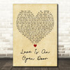 Kristen Bell & Santino Fontana Love Is An Open Door Vintage Heart Wall Art Gift Song Lyric Print