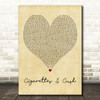 Stormzy Featuring Lily Allen & Kehlani Cigarettes & Cush Vintage Heart Wall Art Song Lyric Print