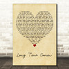 Florida Georgia Line Long Time Comin Vintage Heart Decorative Wall Art Gift Song Lyric Print