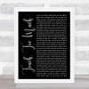 AC DC Touch Too Much Black Script Song Lyric Quote Print