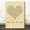 Christopher Cross Ride Like The Wind Vintage Heart Decorative Wall Art Gift Song Lyric Print