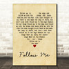 Lange feat. The Morrighan Follow Me Vintage Heart Decorative Wall Art Gift Song Lyric Print