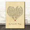 Julie Andrews My Favourite Things# Vintage Heart Decorative Wall Art Gift Song Lyric Print