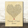 Randy Travis Forever & Ever, Amen Vintage Heart Decorative Wall Art Gift Song Lyric Print