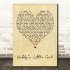 Robin Horlock Daddys Little Girl Vintage Heart Decorative Wall Art Gift Song Lyric Print