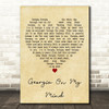 Michael Bolton Georgia On My Mind Vintage Heart Decorative Wall Art Gift Song Lyric Print