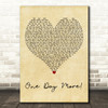 Les Miserables Cast One Day More! Vintage Heart Decorative Wall Art Gift Song Lyric Print