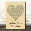 Bob Dylan Shelter From the Storm Vintage Heart Decorative Wall Art Gift Song Lyric Print