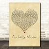 Whitney Houston I'm Every Woman Vintage Heart Decorative Wall Art Gift Song Lyric Print